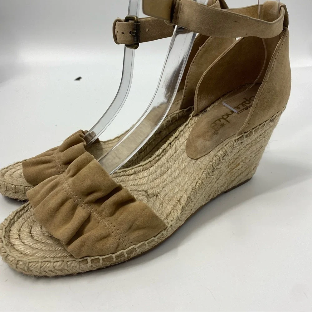 Splendid tan suede espadrille wedge 9.5